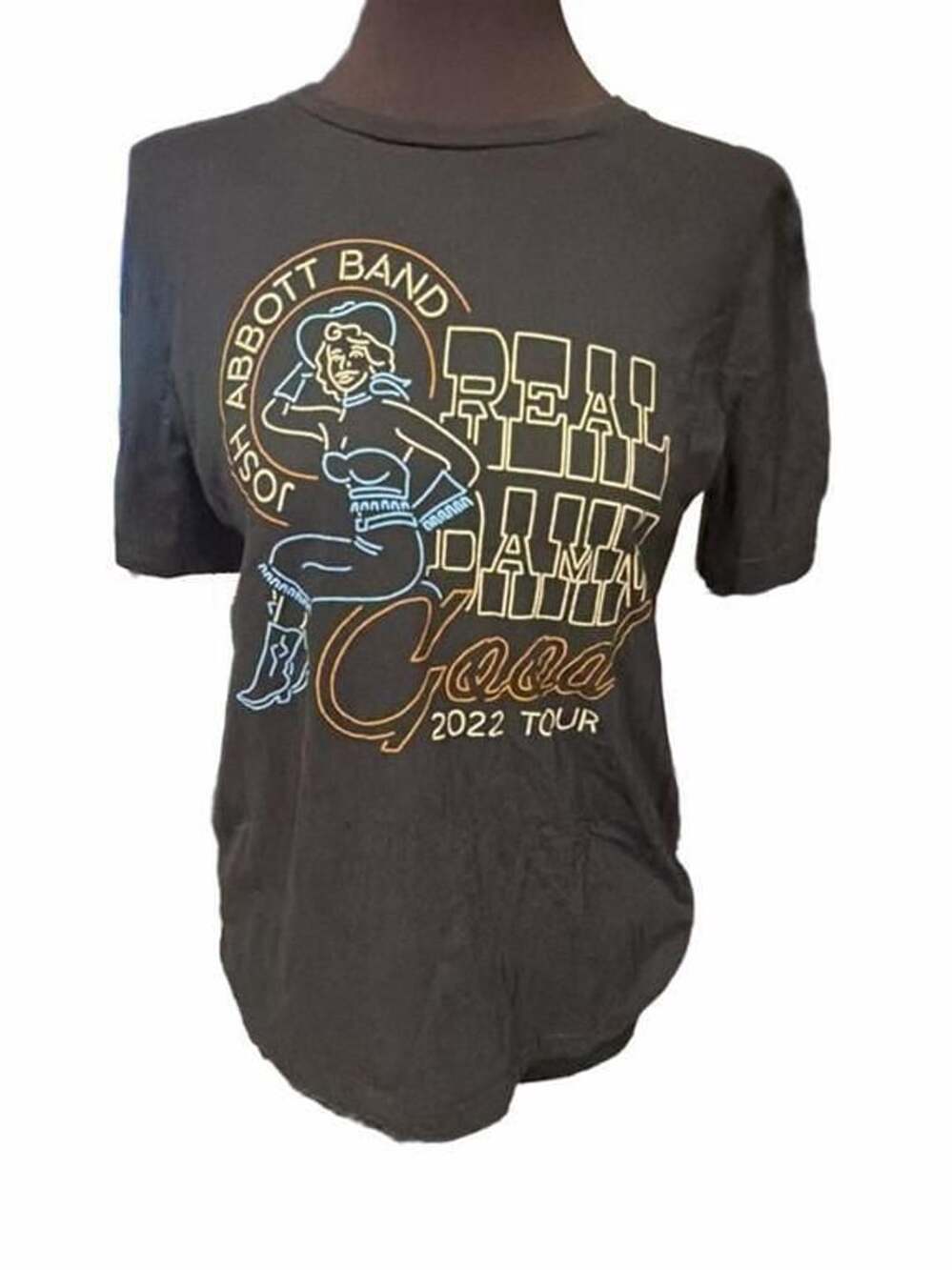 Josh Abbott Band Tour Shirt Size L Black Real Damn Good